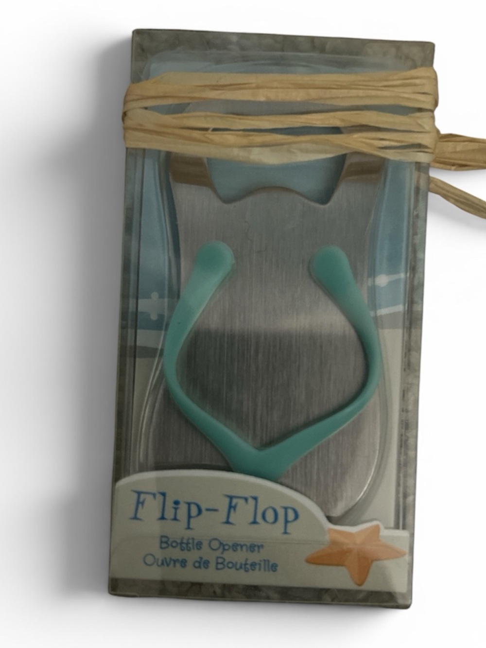 Flip-Flop Bottle Opener with Teal Handles